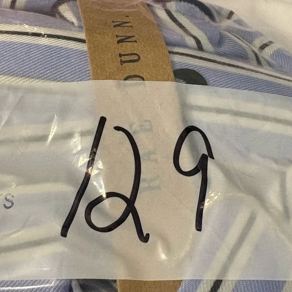 Rae Dunn Women’s Small 2 piece pajama top and shorts white‎ and blue stripes NWT